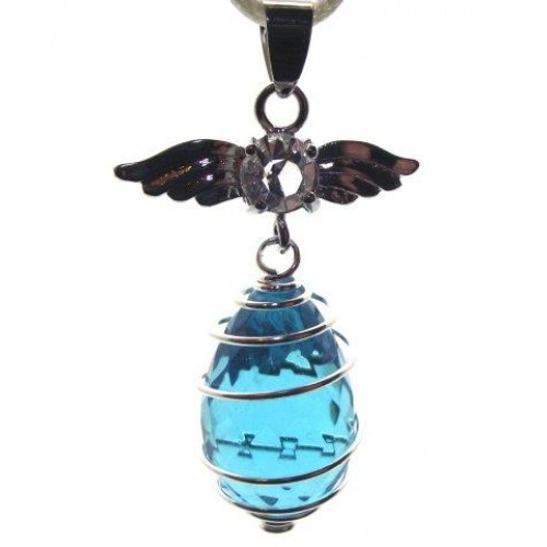 Angel Spiral Turquoise Andara Crystal Pendant